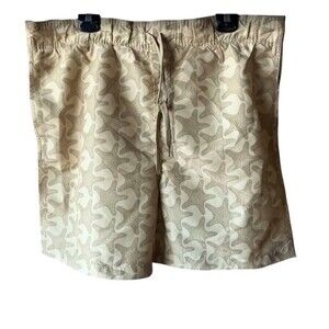 It's 5 O'Clock Somewhere Star Fish Swim Trunks Size XL Board Shorts Tan Men's